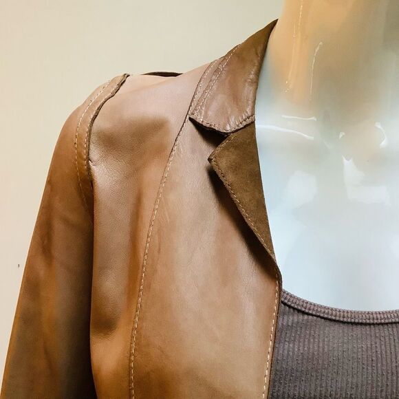 BLUR LAMB SKIN LEATHER JACKET VINTAGE MADE IN ITALY Small - Picture 7 of 14